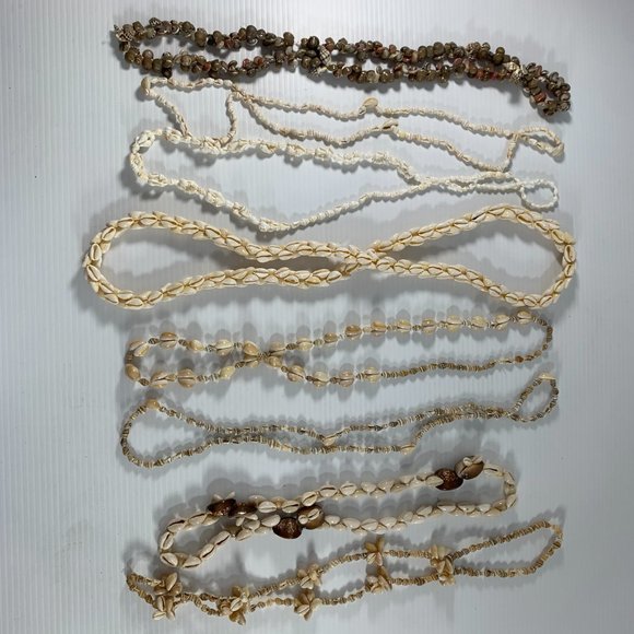 Mixed Lot of 8 Shell Necklaces Hawaiian Beach Wedding Boho Wearable Seashells - Picture 2 of 16